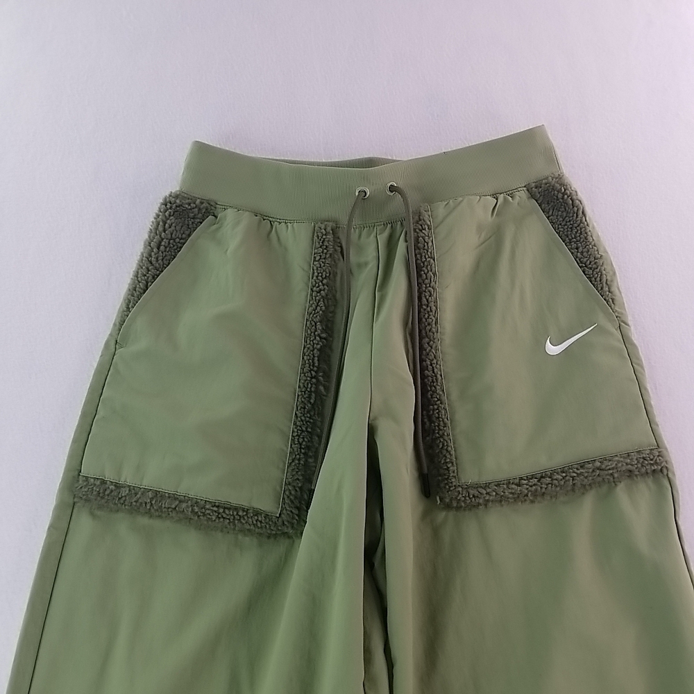 Nike Women High Waisted Joggers Olive Green Pocket Sweatpants Athletic M - Picture 2 of 16
